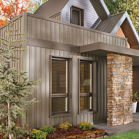 Small house with vertical siding